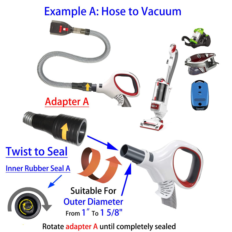 Pet Brush Vacuum Groomer Attachment - Shedding Deshedding Grooming Tool Hair Remover Great for Dogs Cats Fur, Groom Comb as Undercoat Removal, Extension Hose Adapters for Most Vacuum Cleaners - BeesActive Australia