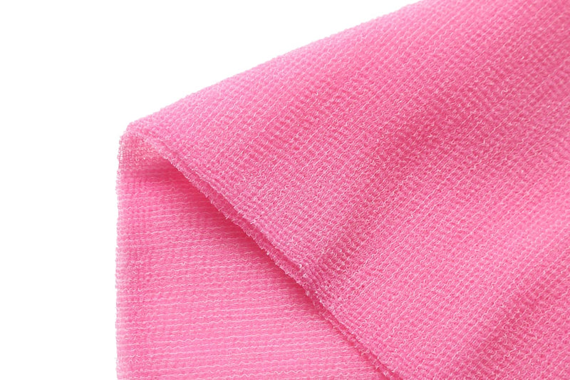 Extra Rough, Exfoliating Washcloth [Made in Japan] Exfoliating Towel Special Texture Makes Fluffy Foam Lather, Back Scrubber, Dead Skin Cell Remover [Loofah for Women and Men] (Pink) Pink - BeesActive Australia