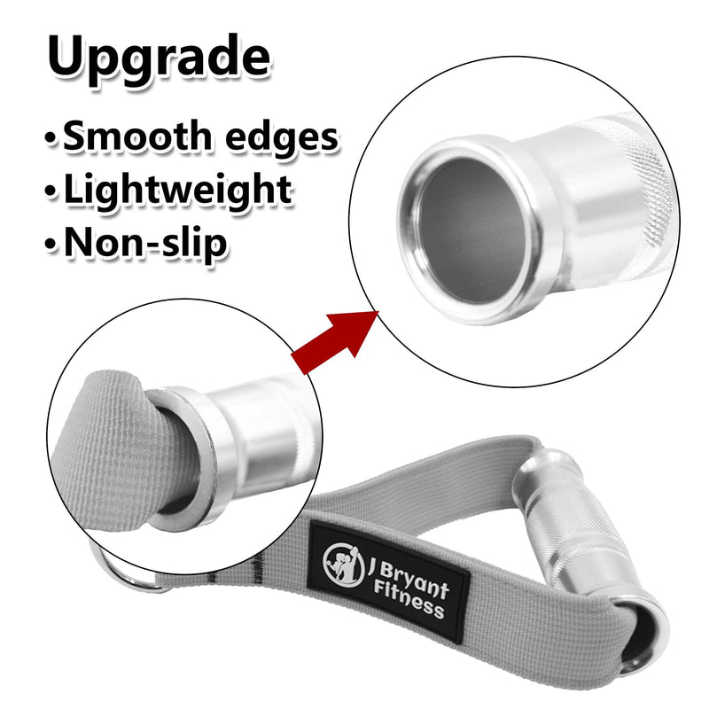 J Bryant Fitness Metal Gym Handles for Cable Machine Attachment Heavy Duty Aluminum Alloy Handle Grips Durable Workout Handles for Resistance Bands Pulley LAT Pull Down System Grey - BeesActive Australia