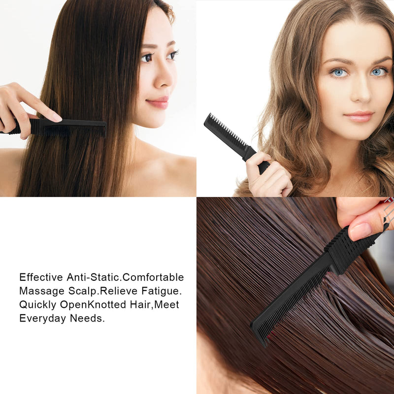 3 Pack Black Carbon Lift Teasing Combs with Metal Prong, Salon Teasing Back Combs, Black Carbon Comb with Stainless Steel Lift (Style A) - BeesActive Australia