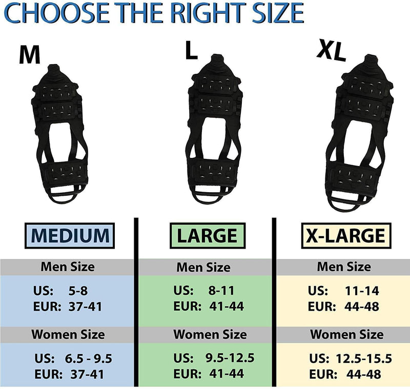 Limm Crampons Ice Traction Cleats Large - Lightweight Traction Cleats for Walking on Snow & Ice - Anti Slip Shoe Grips Quickly & Easily Over Footwear - Portable Ice Grippers for Shoes & Boots Compact - BeesActive Australia