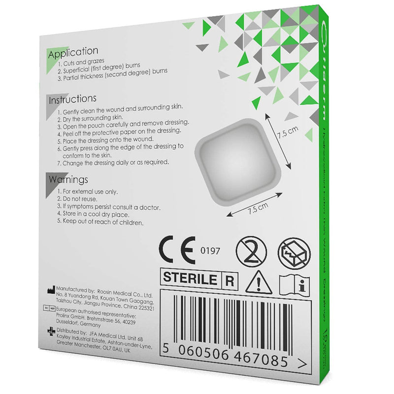 Pack of 10 Cutiderm Sterile Hydrocolloid Extra Thin Adhesive Wound Dressing 7.5cm x 7.5cm - for Cuts, Grazes, Superficial and Partial Thickness Burns, Pressure sores, and Venous Leg ulcers 1 Count (Pack of 1) - BeesActive Australia