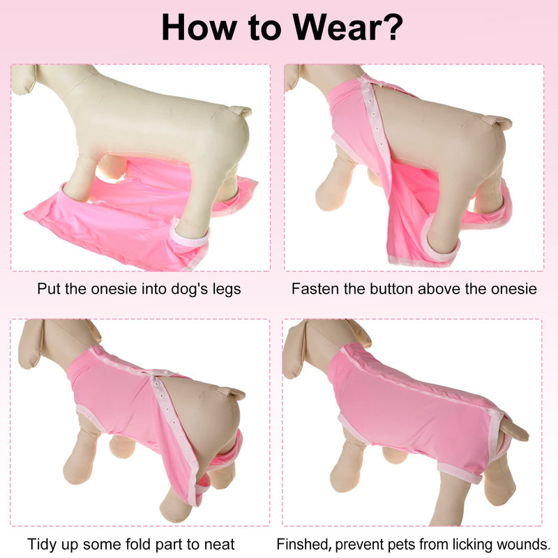 SAWMONG 2 Pack Recovery Suit for Dogs After Surgery, Dog Recovery Suit Dog Spay Surgical Suit for Female Dogs, Dog Onesie Body Suit for Surgery Male Substitute Dog E-Collar Purple Pink (2 Pcs) Medium - BeesActive Australia