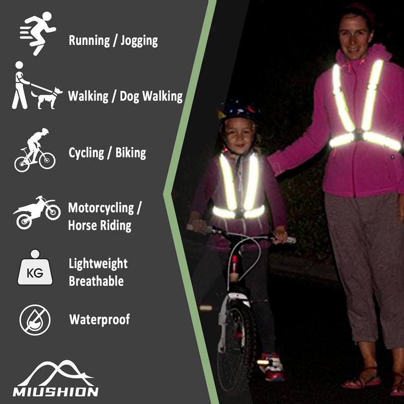 Miushion Reflective Vest - Running Vest Reflector, Reflective Running Vest with Safety Straps, High Visibility Reflector A-2pcs Vests - BeesActive Australia