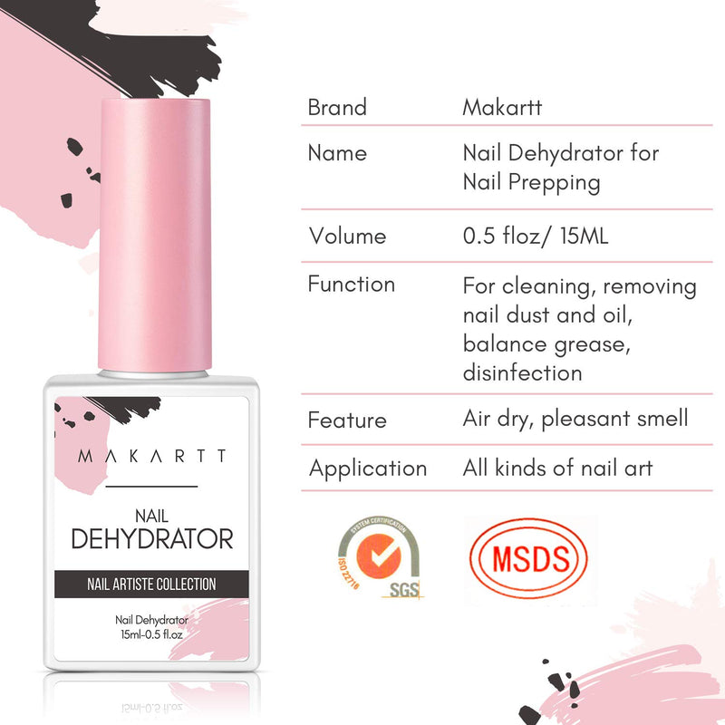 Makartt Nail Dehydrator and Nail Primer Bonder for Nail Prepping, Nail Protein Bond, Superior Bonding Primer for Gel Nail Polish Poly Extension Gel Acrylic Powder 0.5 oz P-123 - BeesActive Australia