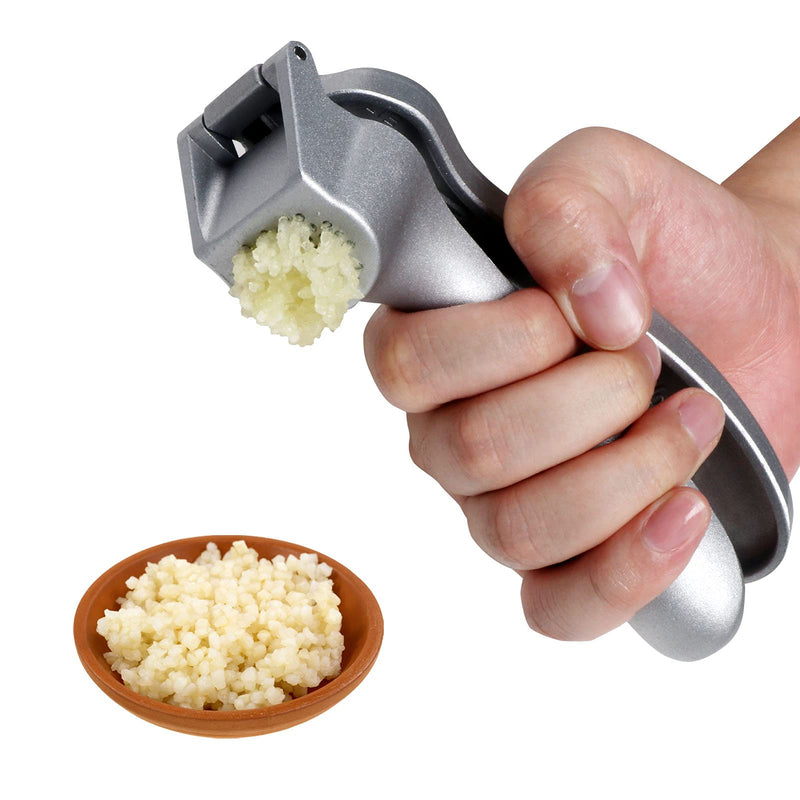 Garlic Press, Garlic Mincer Easy-squeeze Ergonomic Handle, Rust Proof, No Need To Peel, Professional Ginger Press & Garlic Crusher with Handy Cleaning Brush- Dishwasher Safe - BeesActive Australia