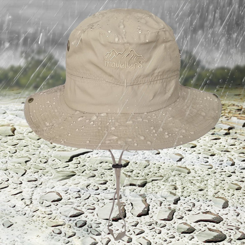 [AUSTRALIA] - LETHMIK Outdoor Waterproof Boonie Hat Wide Brim Breathable Hunting Fishing Safari Sun Hat Beige (Waterproof) Model 0023 One Size 
