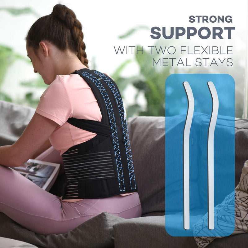 sicheer Posture Corrector for Women and Men Back Brace Straightener Shoulder Upright Support Trainer for Body Correction and Neck Pain Relief, Small(waist 26-33 inch) - BeesActive Australia
