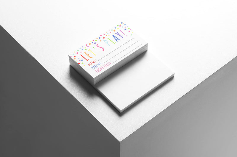 Let's Play Card Play date cards for kids Kids Calling Cards Keep in touch cards Mommy Contact card Pack of 100 - BeesActive Australia