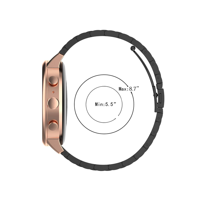 FitTurn Bands Compatible with Garmin Venu 2s SmartWatch -Replacement Classic Stainless Steel Metal WatchBand for Venu 2s SmartWatch (Rosegold) RoseGold - BeesActive Australia