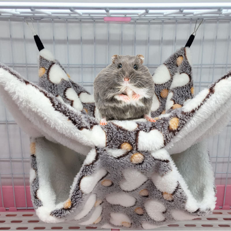 2 Pieces Guinea Pig Rat Hammock, Bunkbed Guinea Pet Small Animal Hanging Hammock Hamster Ferret Cage Accessories Toys Bed for Small Animals Chinchilla Parrot Ferret Squirrel Sugar Glider Playing… Purple + Coffee Hearts - BeesActive Australia