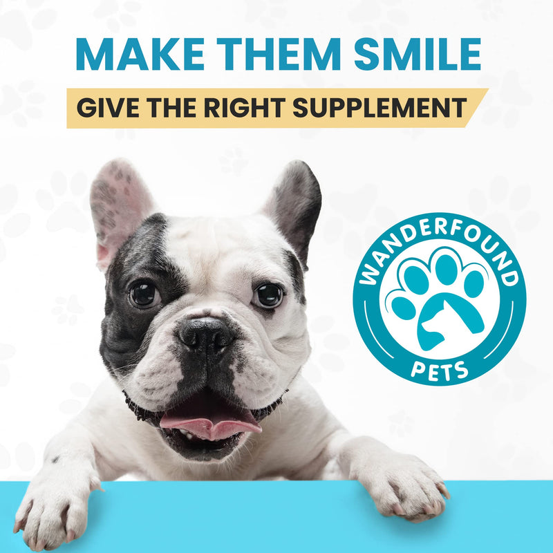 Wanderfound Pets - Omega 3-6-9 Skin and Coat Fish Oil for Dogs, Fatty Acid for Dogs’ Joint and Heart Health, Chewable Vitamins for Dogs Fur and Skin, Smoked Salmon and Liver Flavor, 120 Tablets - BeesActive Australia