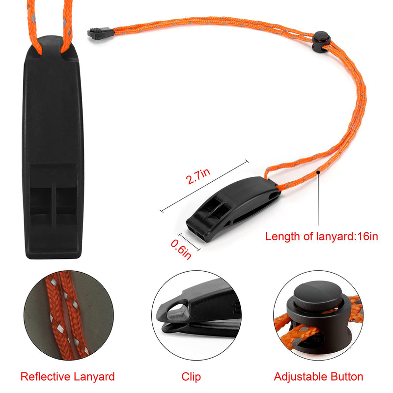 Hipat Emergency Whistle, Super Loud Safety Whistle with Lanyard, Ideal for Kayaking, Boating, Swimming, Water Survival, Hiking, Camping, Climbing Black - BeesActive Australia