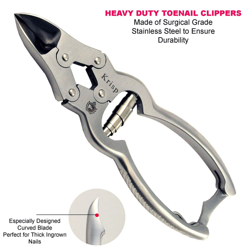 Toenail Clippers For Thick Ingrown Toenails - Heavy Duty Surgical Grade Stainless Steel Fingernails Clipper Cutter Trimmer Nail Cutters For Men Seniors Adults Podiatrist Chiropodist Tool Krisp Beauty - BeesActive Australia