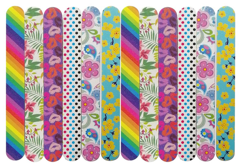 New8Beauty Emery Boards for Nails Series (12-Pack) (Multi-colored) Multi-colored - BeesActive Australia