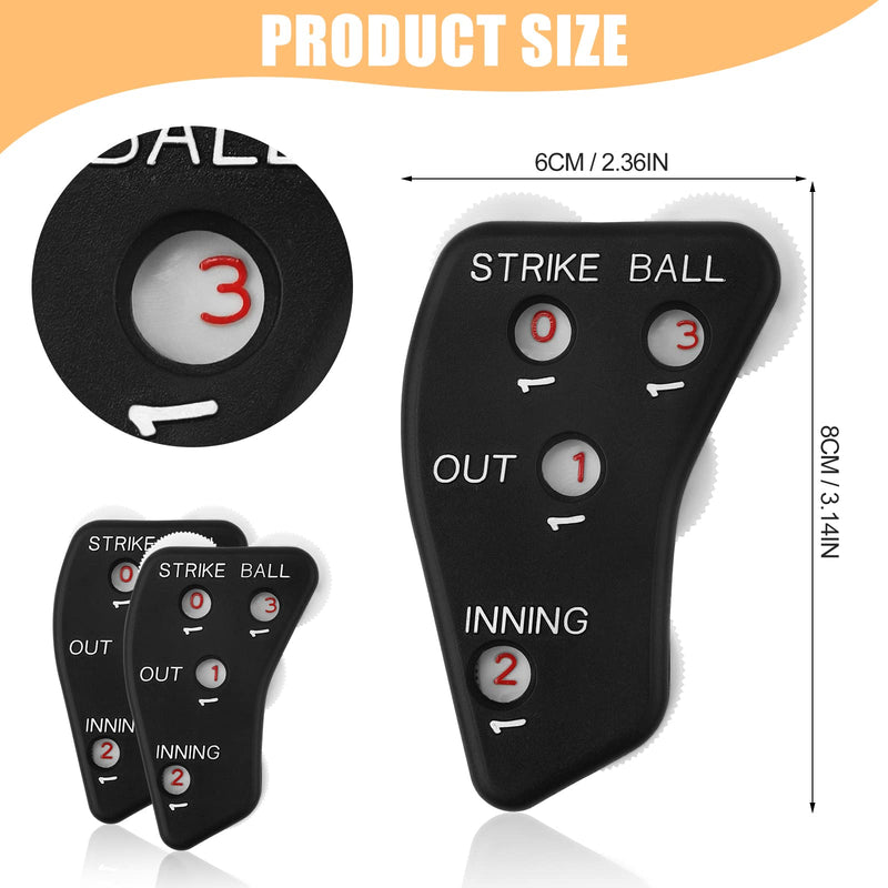 TOYMIS 2pcs Baseball Umpire Indicator, 4 Wheel Baseball Umpire Clicker Baseball Counter Clicker for Accurately Recording Strike Balls Outs and Innings Balls for Softball Coach (Black) - BeesActive Australia