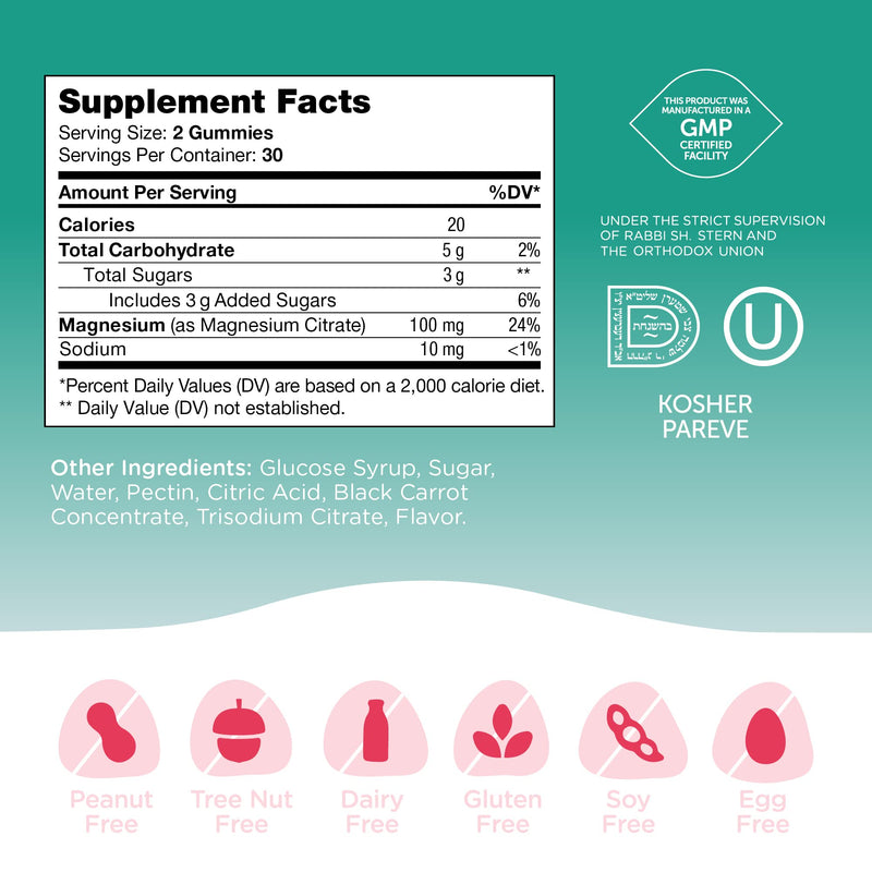 Chapter One Magnesium Gummies, Calm Gummies for Kids and Adults, Kosher (Raspberry 60 Count) - BeesActive Australia