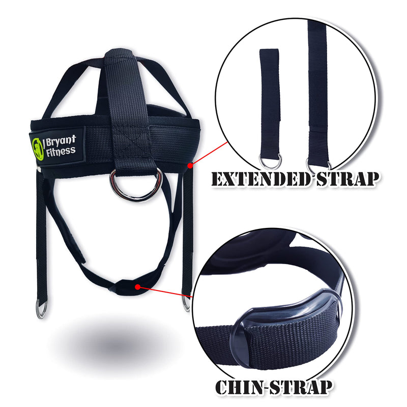 J Bryant Neck Harness Head Weight Lifting with Chain Adjustable Strap Neck Exercise Equipment Black-M(21"-23") - BeesActive Australia
