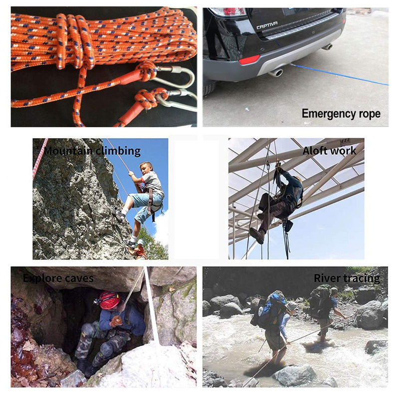 DESERT & FOX Outdoor Emergency Rope,Camping Ropes Climbing Ropes Diameter 9mm 10m/20m/30m/50m Wear Resistant High Strength Hiking Accessory Tool Blue 10m/32.8ft - BeesActive Australia