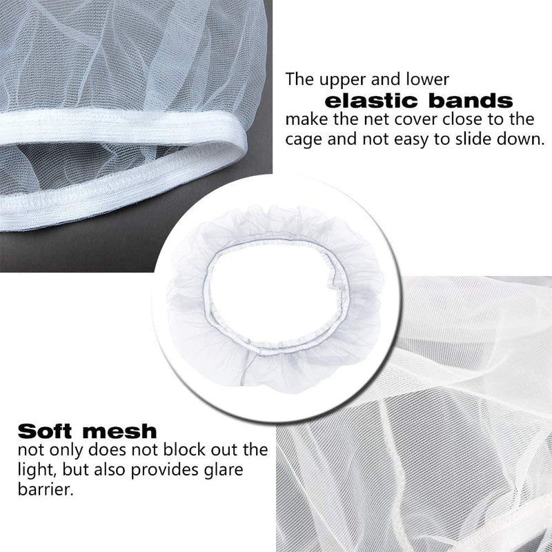 MIDOGAT Bird Cage Cover Seed Catcher, Bird Seed Guards Catchers, Parrot Nylon Mesh Net Cover, Stretchy, Prevent Scatter, Reusable (M) Medium - BeesActive Australia