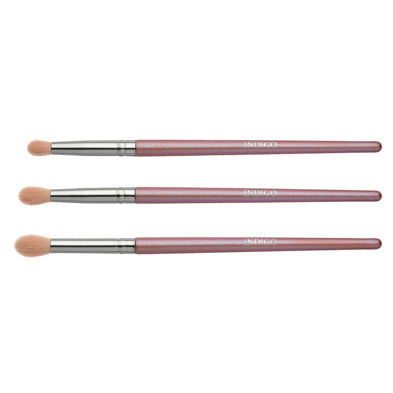 Pink Premium Super Soft Makeup Brushes Cruelty Free Vegan Metallic Rose Glitter (3 Piece Eyeshadow Set) 3 Piece Eyeshadow Set - BeesActive Australia