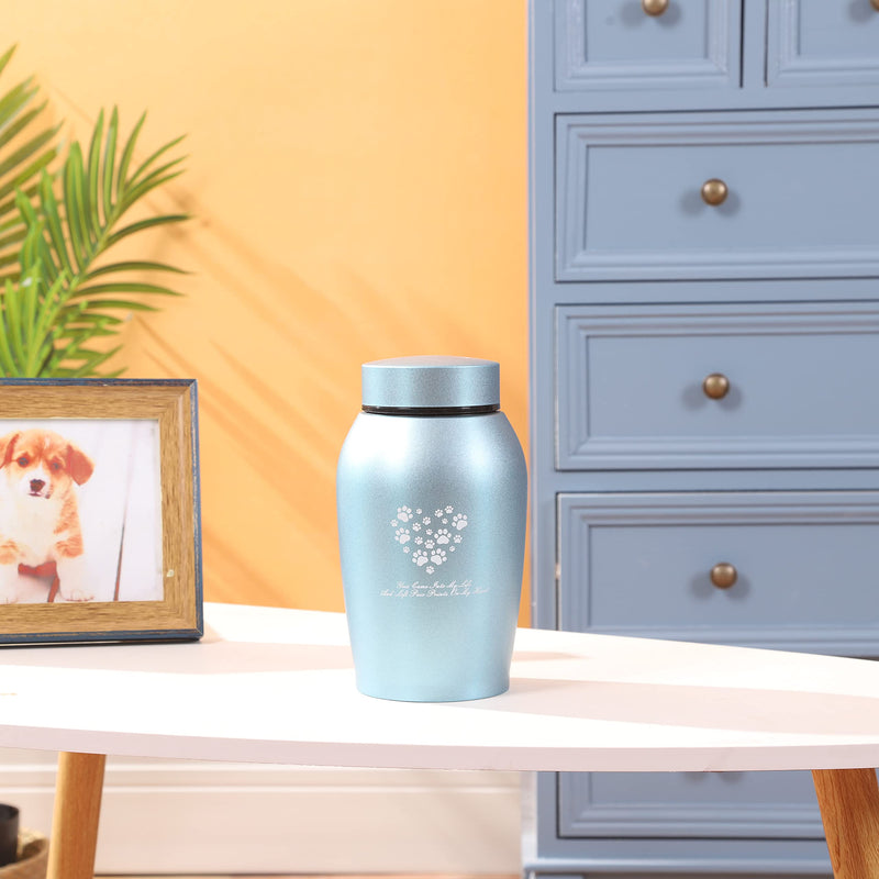 Youdear Memorials Stainless Steel Pet Urns,Premium Urns for Dog and Cat Ashes,Suitable Size Urns for Pet Ashes Medium Blue - BeesActive Australia