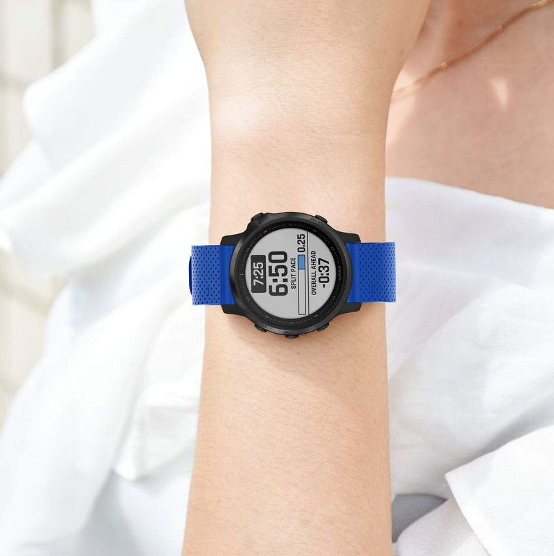 Silicone Bands Compatible with Garmin Fenix 5S/5S Plus/6S/6S Pro/D2 Delta S, Soft Breathable Non-slip Pinhole Rubber Replacement Watch Strap for Fenix 6S/5S Smartwatch Accessories for Women Men Blue Green - BeesActive Australia
