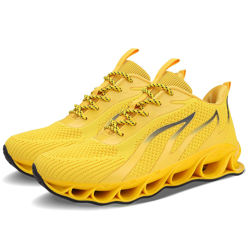 Men Athletic Shoes Mesh Blade Non Slip Running Gym Tennis Walking Sports Sneakers 7.5 1ayellow - BeesActive Australia