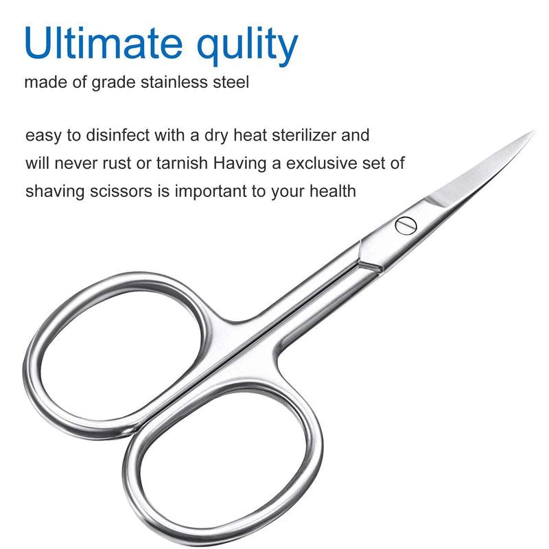 3 Pieces Cuticle Curved Scissors Manicure Scissors Stainless Steel Facial Hair Grooming Scissors Multi-purpose Curved Craft Scissors Cuticle Scissors for Nail, Eyebrow, Eyelash, Dry Skin Curved Blade - BeesActive Australia