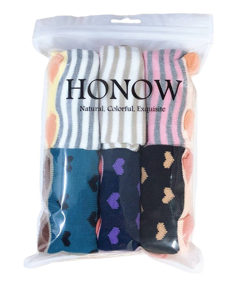 HONOW Women's Low Cut Toe Socks Ankle Cotton Running Socks(Pack of 5/6) Color 10 (Ankle Length) - BeesActive Australia