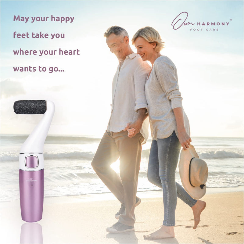 Electric Hard Skin Remover Rechargeable: Own Harmony Professional Pedicure Tools - CR1700 Best Electronic Foot File Sander - Perfect Pedi for Callus Removal and Dry Cracked Heels Feet Care (USB Cord) Satin Rose - BeesActive Australia