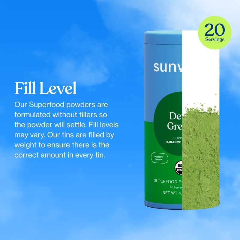 Sunwink Detox Powdered Greens - Organic Super Greens Powder Superfood for Debloat w/Celery, Dandelion, Spirulina - Daily Greens Powder for Gentle Detox - 4.2 oz (20 Servings) For Immune Support - BeesActive Australia