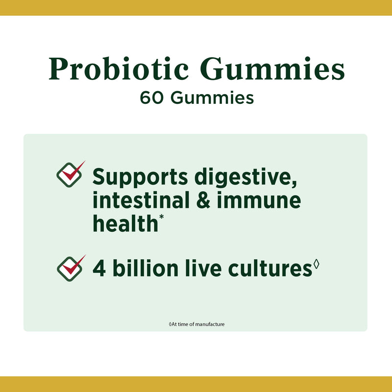 Probiotics by Nature's Bounty, Probiotic Gummies for Immune Health & Digestive Balance, 60 Gummies 60 Count (Pack of 1) - BeesActive Australia