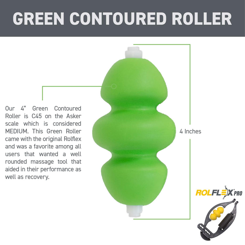 Rolflex Contoured Foam Roller Green Contoured - BeesActive Australia