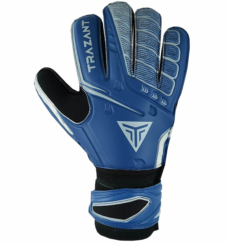Goalkeeper, Soccer Goalie Gloves with 3mm Latex Palm for Better Grip and Fingersaves for Ultimate Protection of Fingers Blue 8 - BeesActive Australia