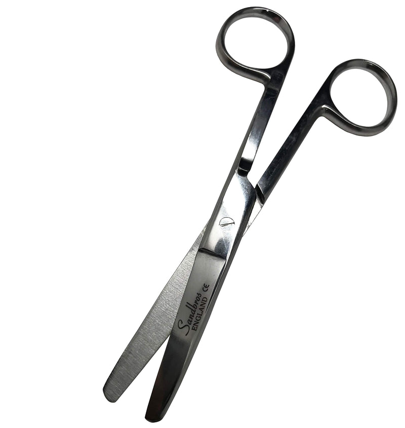 SANDBROS Nursing Scissors with Pocket Clip Dressing Bandage Nursing Scissors Sharp/Blunt, Straight Rounded 13 cm Prestige S133 - BeesActive Australia