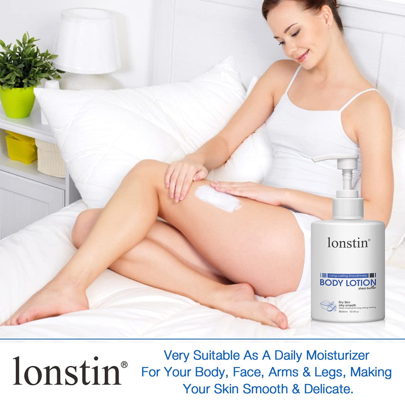 Body Lotion, lonstin Body Moisturiser with Shea Butter for Dry, Sensitive, Scratchy, Itchy Skin for Women & Men - Intensive Hydrating & Smooth Skin (300ml) 300ml - BeesActive Australia