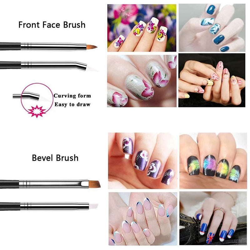 JOYJULY 20pcs Nail Art Design Tools, 15pcs Painting Brushes Set with 5pcs Dotting Pens, BLACK … Black Brushes with Dotting Pens - BeesActive Australia
