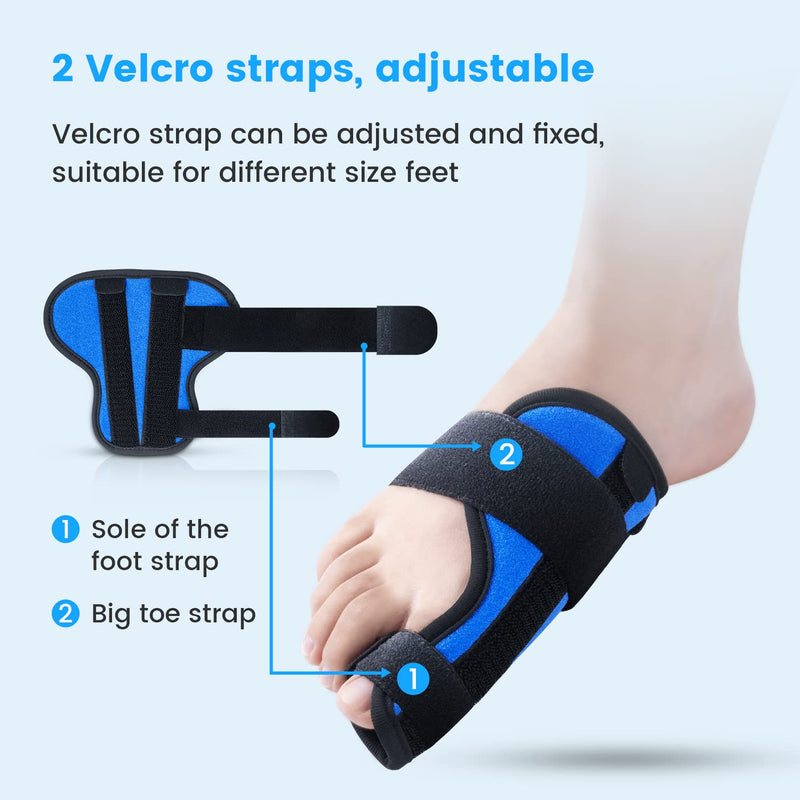 Big Toe Splint for Women & Men, Big Toe Brace for Big Toe Fracture Fixation, Adjustable Big Toe Protector with 2 Aluminum Bars Support, for Big Toe Sports Sprains， Injuries, Day & Night Support-Right Right - BeesActive Australia