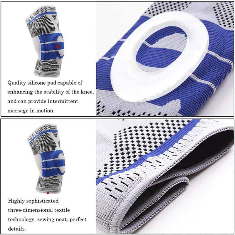 Ultra Knee Elite Knee Compression Sleeve, Knee Braces for Knee Pain Wraps Patella Stabilizer with Silicone Gel Spring Support, Hinged Kneepads Protector for Meniscus Tear Arthritis Men Women Old (classic) L (Pack of 2) - BeesActive Australia