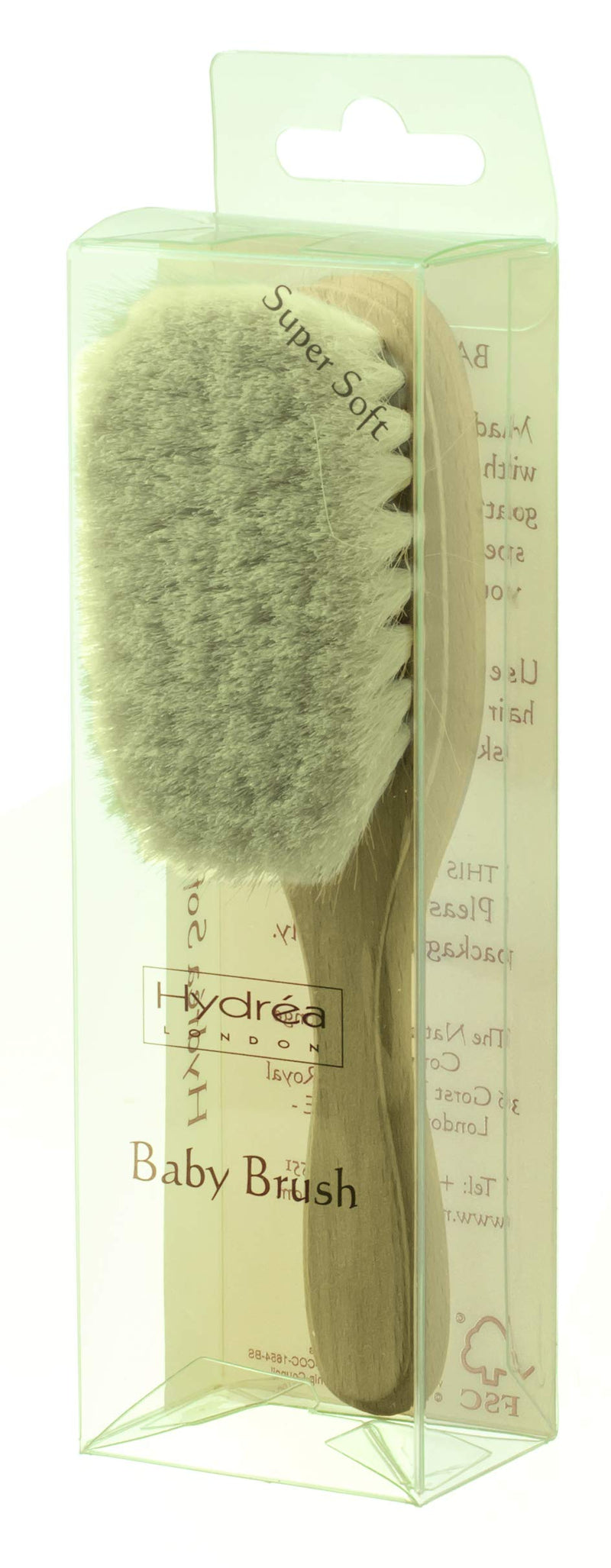 Hydréa London FSC® Certified Beechwood Wooden Baby Brush with Soft Goats Hair Bristles - BeesActive Australia