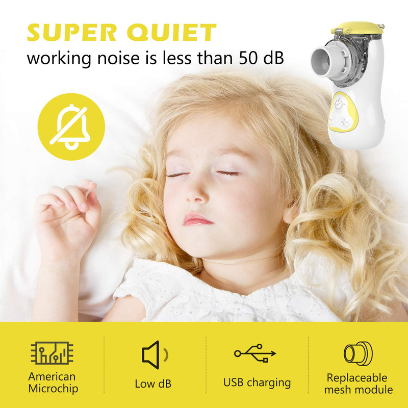 FEELLIFE Portable Inhaler, Handheld Steam Atomiser, for Kids Travel and Household use Yellow - BeesActive Australia