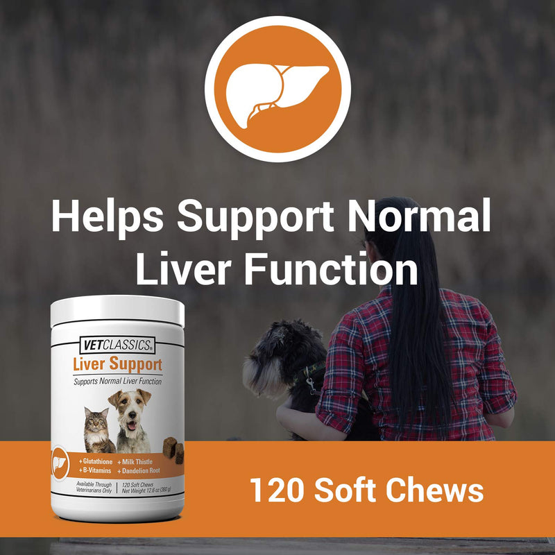 Vet Classics Liver Support Pet Health Supplement for Dogs, Cats – Liver Functions – B-Vitamins, Glutathione, Milk Thistle – Soft Tablets, Chews 120 Soft Chews - BeesActive Australia