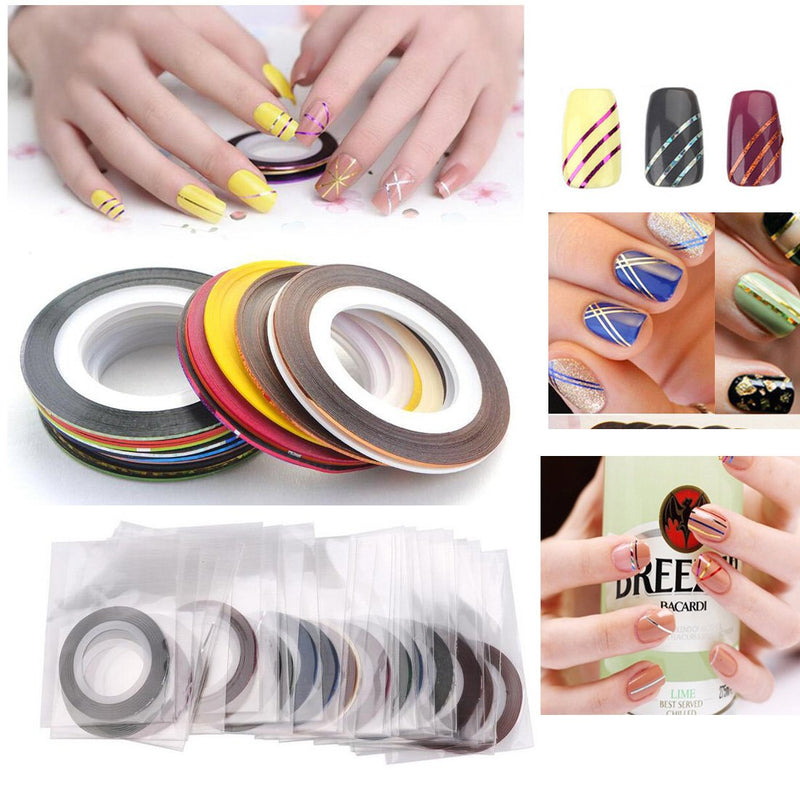 Dried Flower Nail Art Accessories Kit 3D 12 Color Dry Flower, Nails Rhinestone Pearl Metal Studs Wheel, Multicolor Striping Tape Line Decoration Set with Tweezers (SET19A) SET19A - BeesActive Australia
