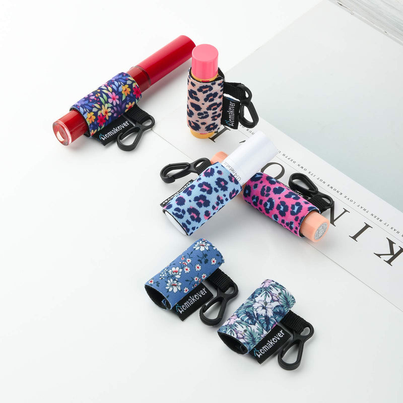 6 Pack Compact Clip-On Chapstick Holder Keychain in 6 Colors, Premium Quick Release Clip - Neoprene Chapstick Sleeve Lip Balm with Clip and Small Rope Leash, Compact Sleeve Fits Most Standard Lip Balm - BeesActive Australia