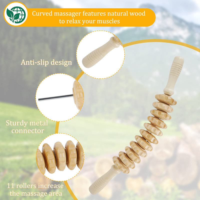 Whchiy Therapy Massager Roller Accessories Anti Cellulite Massage Roller Tool Massager Wooden Massage Tool Relax Tight Muscles for Body (Wood) Wood - BeesActive Australia