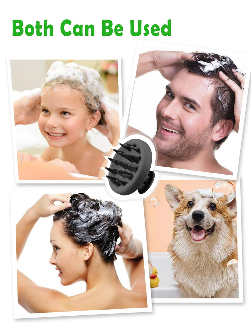 SIVLKI Scalp Massage Brush, Scalp Massager, Silicone Shampoo Brush, Scalp Massage for Exfoliating and Head Massage [Wet, Dry] to Remove Dandruff and Stimulate Hair Growth (Black) Black - BeesActive Australia
