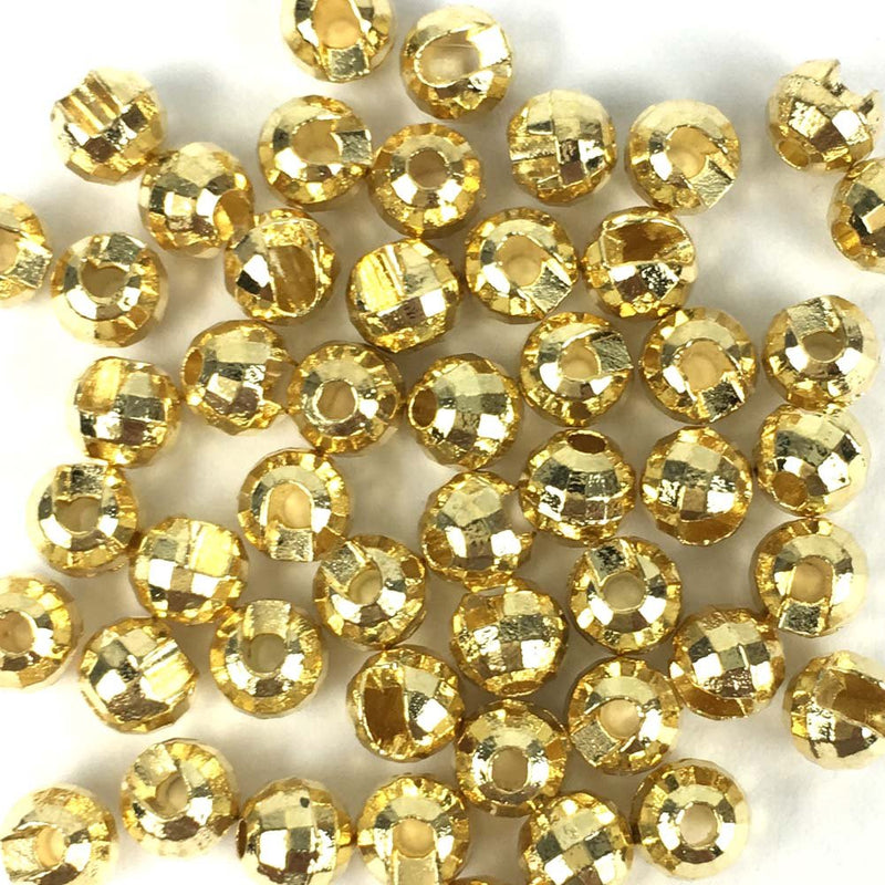 Aventik Think Fast Think Deep Beads 50pc Tungsten Beads Diamond Faceted Slotted Fly Tying Materials 10 Colors / 5 Sizes Fly Fishing Reflex Faceted Jig Hook gold 7/64''(3.0mm) - BeesActive Australia