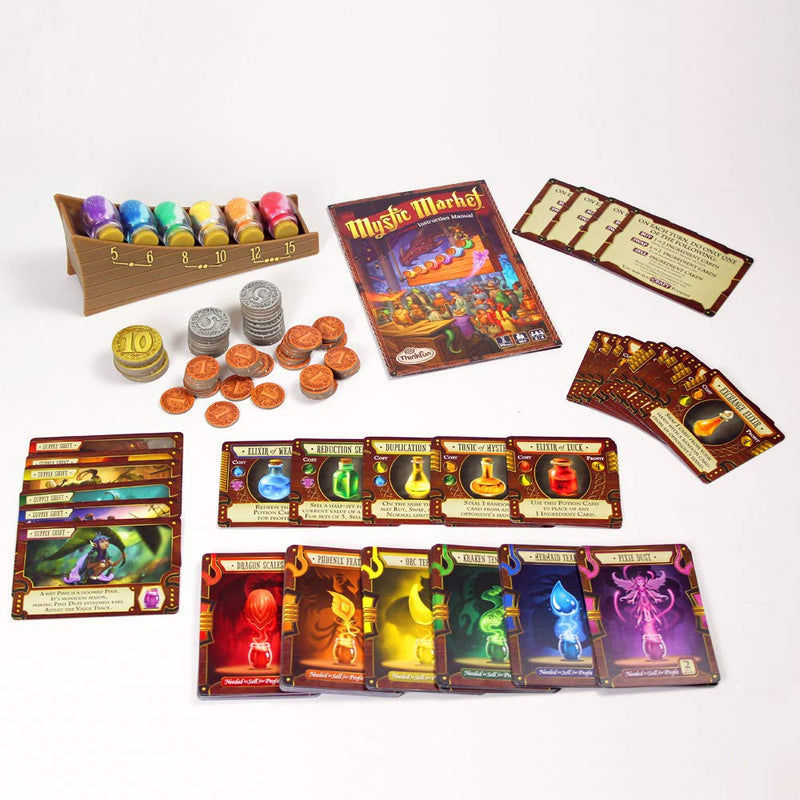 [AUSTRALIA] - ThinkFun Mystic Market Strategy Card Game for 2-4 Players Ages 10 and Up – an Exciting Fast Paced Game Perfect for Both Families and Gamers, Multi 