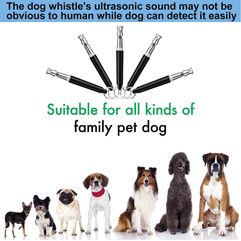 JYLM Dog Whistle, 2022 New 2PCS Ultrasonic Dog Whistle to Stop Barking Neighbors Dog, Professional Adjustable Silent Dog Whistle Training Tools for Dogs with Black Strap Lanyard, Medium - BeesActive Australia